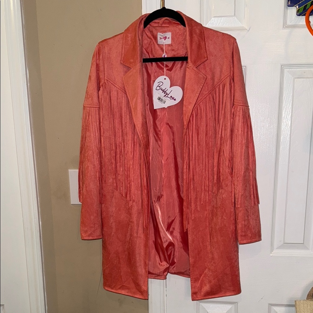 NWT buddy love Dutton fringe jacket